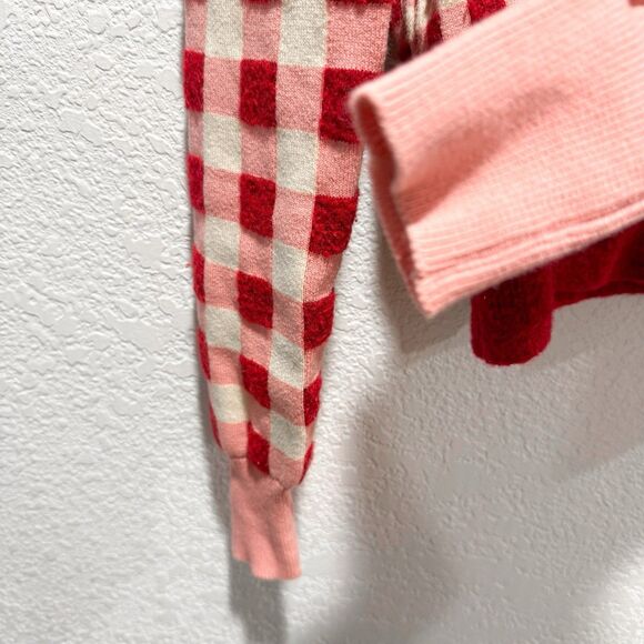 MOLLY GODDARD Red and White Checkered Cardigan - Picture 7 of 11